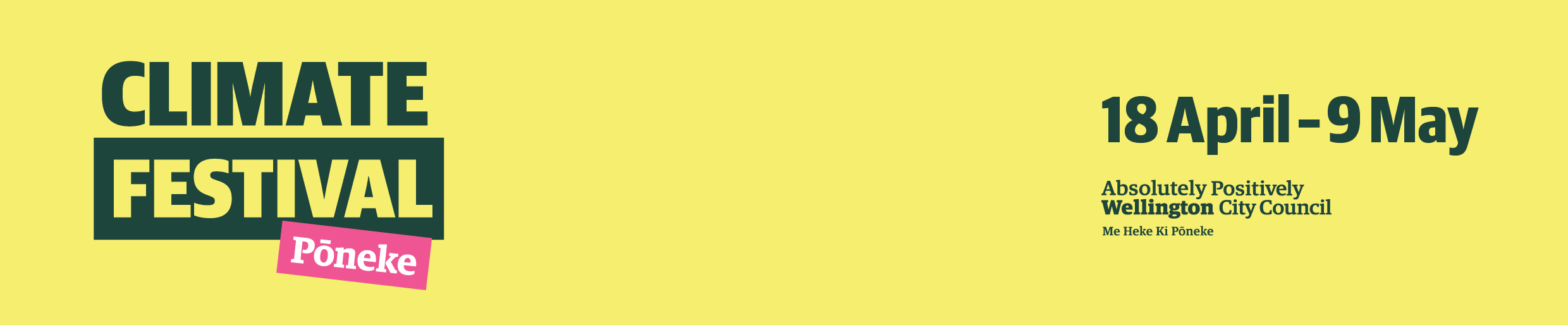 Climate Festival Pōneke, 18 April - 9 May