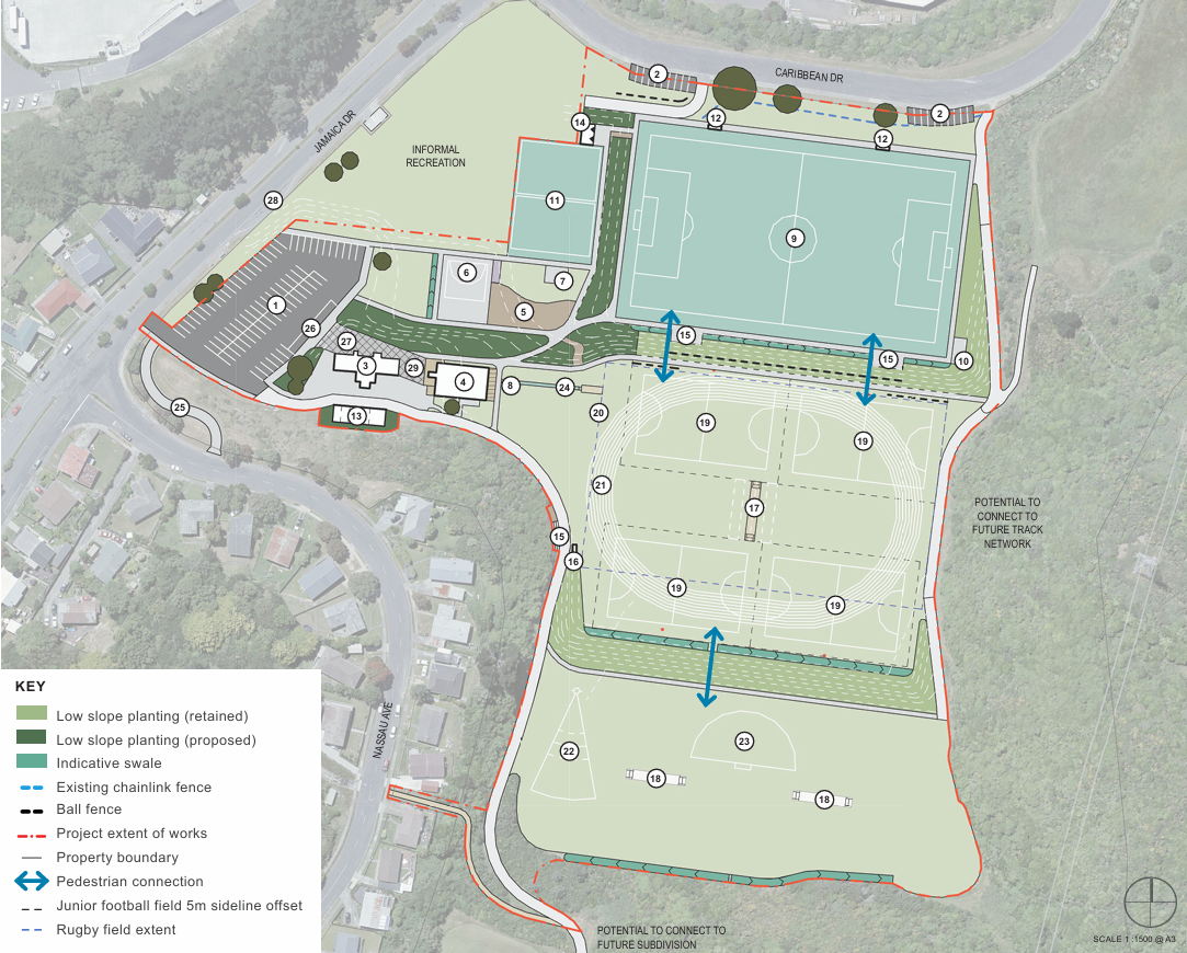 A bird's eye view of the park location