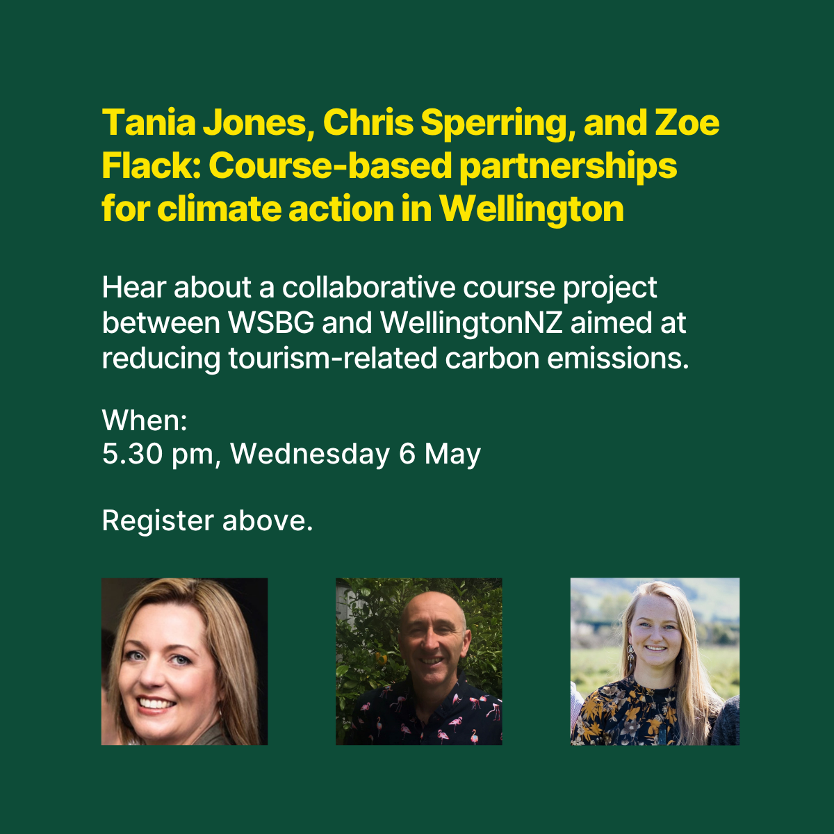 Tania Jones, Chris Sperring, Zoe Flack